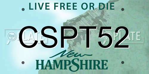 CSPT52 New Hampshire License Plate