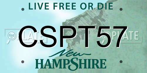 CSPT57 New Hampshire License Plate