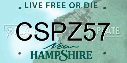 CSPZ57 New Hampshire License Plate