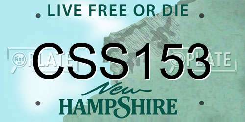 CSS153 New Hampshire License Plate