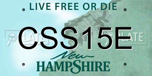 CSS15E New Hampshire License Plate