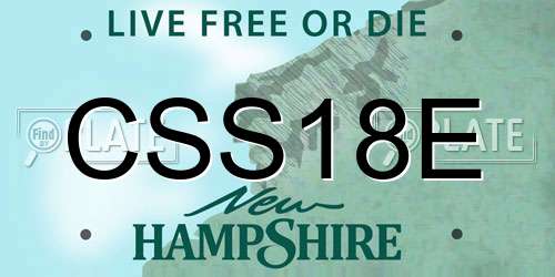 CSS18E New Hampshire License Plate
