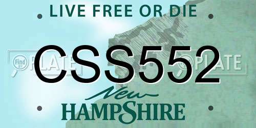 CSS552 New Hampshire License Plate