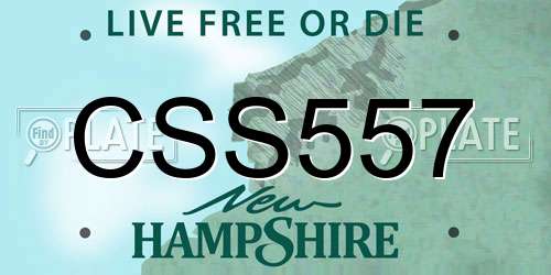 CSS557 New Hampshire License Plate