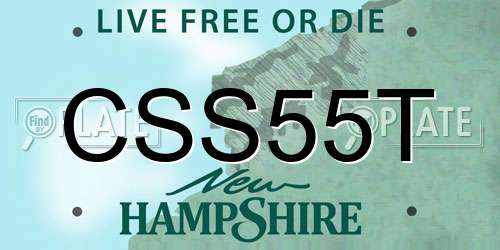 CSS55T New Hampshire License Plate