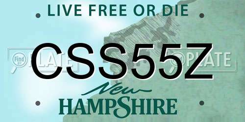CSS55Z New Hampshire License Plate