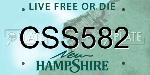 CSS582 New Hampshire License Plate