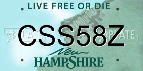 CSS58Z New Hampshire License Plate