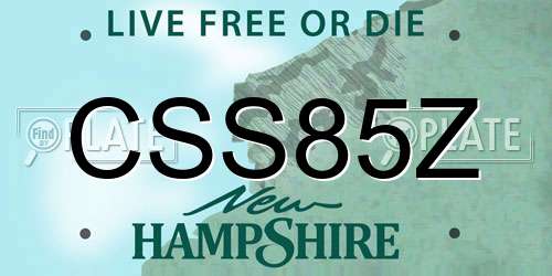 CSS85Z New Hampshire License Plate