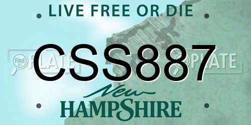 CSS887 New Hampshire License Plate