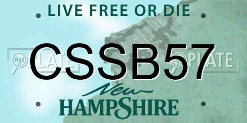CSSB57 New Hampshire License Plate