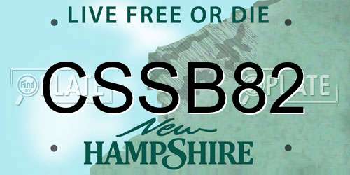 CSSB82 New Hampshire License Plate