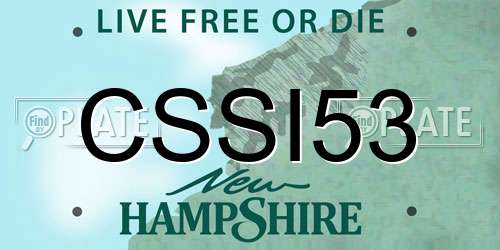 CSSI53 New Hampshire License Plate