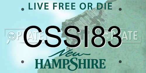 CSSI83 New Hampshire License Plate