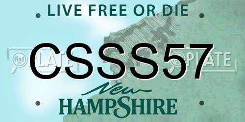 CSSS57 New Hampshire License Plate