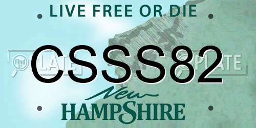 CSSS82 New Hampshire License Plate
