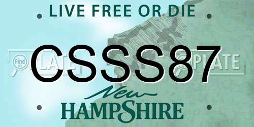 CSSS87 New Hampshire License Plate