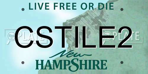 CSTILE2 New Hampshire License Plate