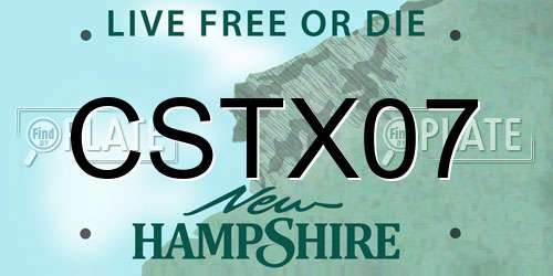 CSTX07 New Hampshire License Plate