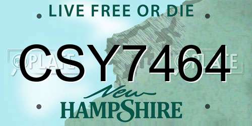 CSY7464 New Hampshire License Plate