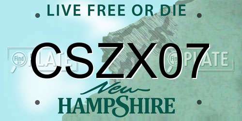 CSZX07 New Hampshire License Plate