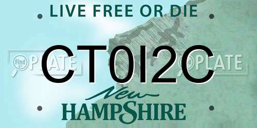 CT0I2C New Hampshire License Plate
