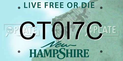 CT0I7C New Hampshire License Plate