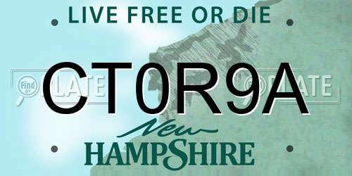 CT0R9A New Hampshire License Plate