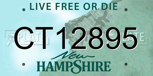 CT12895 New Hampshire License Plate