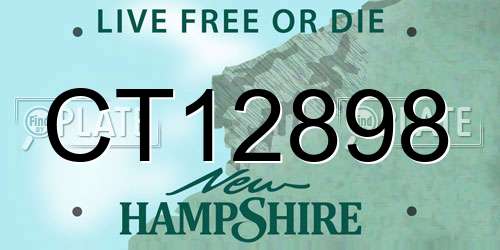 CT12898 New Hampshire License Plate