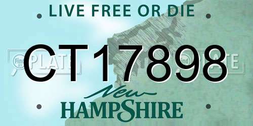 CT17898 New Hampshire License Plate