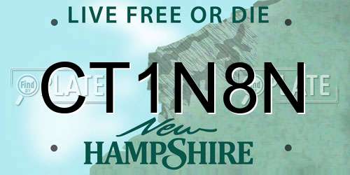 CT1N8N New Hampshire License Plate