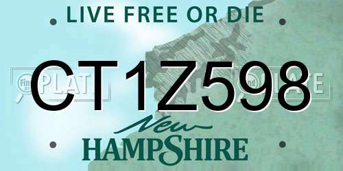 CT1Z598 New Hampshire License Plate