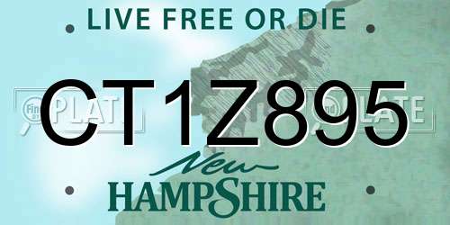 CT1Z895 New Hampshire License Plate