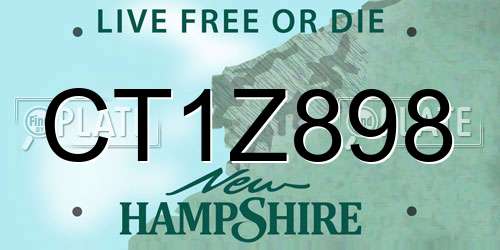 CT1Z898 New Hampshire License Plate