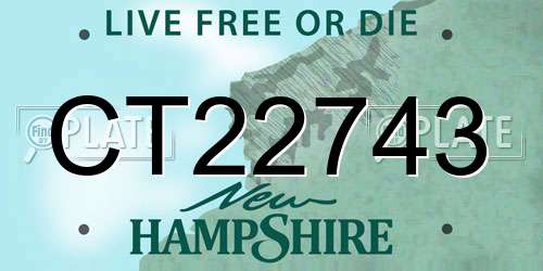 CT22743 New Hampshire License Plate