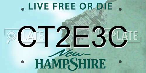 CT2E3C New Hampshire License Plate