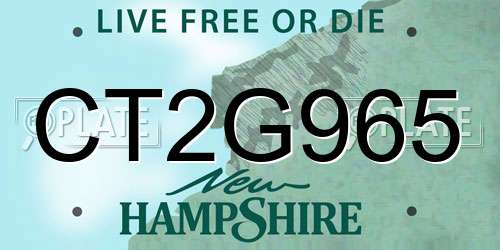 CT2G965 New Hampshire License Plate