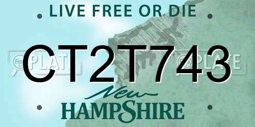 CT2T743 New Hampshire License Plate