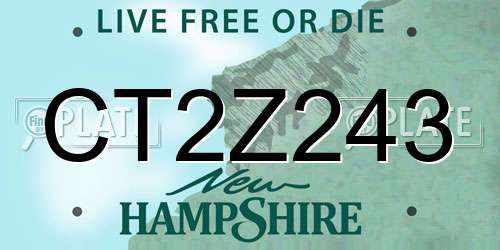 CT2Z243 New Hampshire License Plate