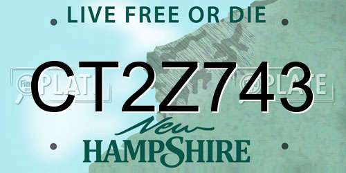 CT2Z743 New Hampshire License Plate