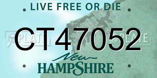 CT47052 New Hampshire License Plate