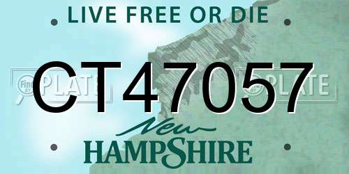 CT47057 New Hampshire License Plate