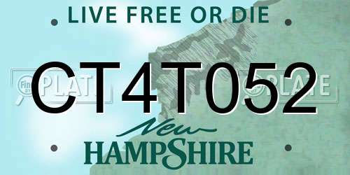 CT4T052 New Hampshire License Plate