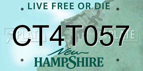 CT4T057 New Hampshire License Plate