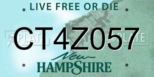 CT4Z057 New Hampshire License Plate