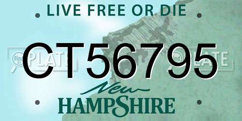 CT56795 New Hampshire License Plate
