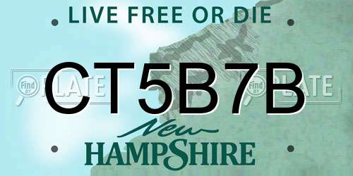 CT5B7B New Hampshire License Plate