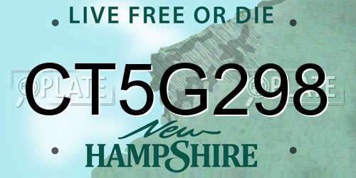 CT5G298 New Hampshire License Plate