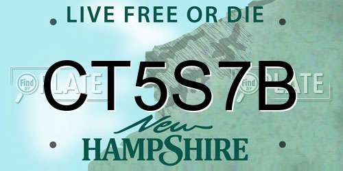 CT5S7B New Hampshire License Plate
